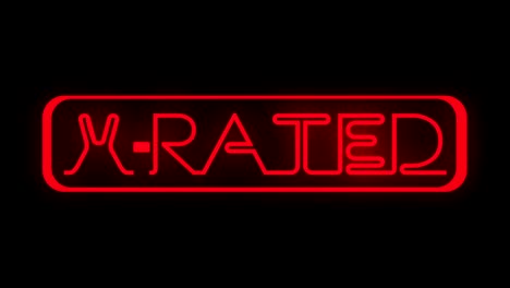 neon sign x rated  red