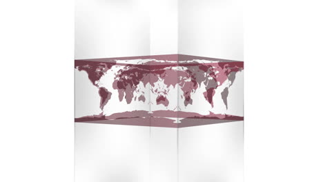 bloque transparente que muestra un mapa del mundo sobre un fondo blanco