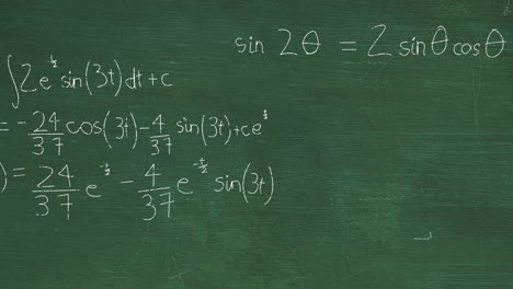 Animation-of-layers-of-mathematical-formulae-and-equations-over-green-chalkboard