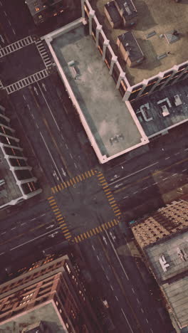 aerial view of city intersection