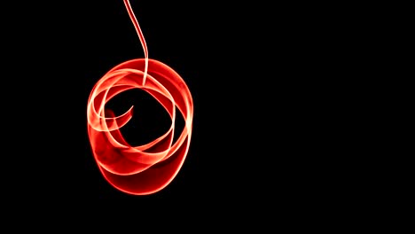 glowing abstract curved red lines - light painted 4k video timelapse