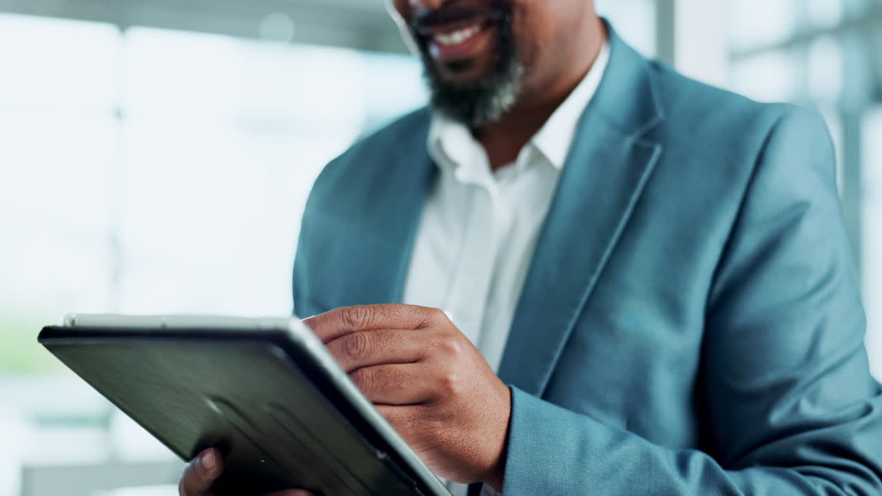 Man using a tablet in a business setting