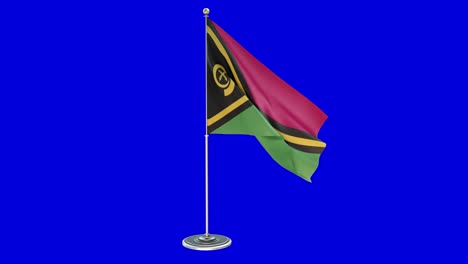 vanuatu 3d illustration of the waving flag on a pole with chroma