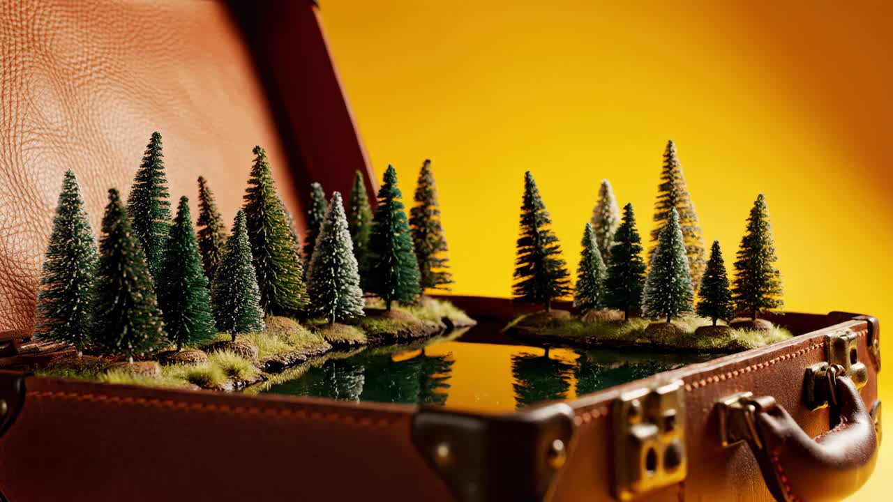 Miniature Forest Inside a Suitcase