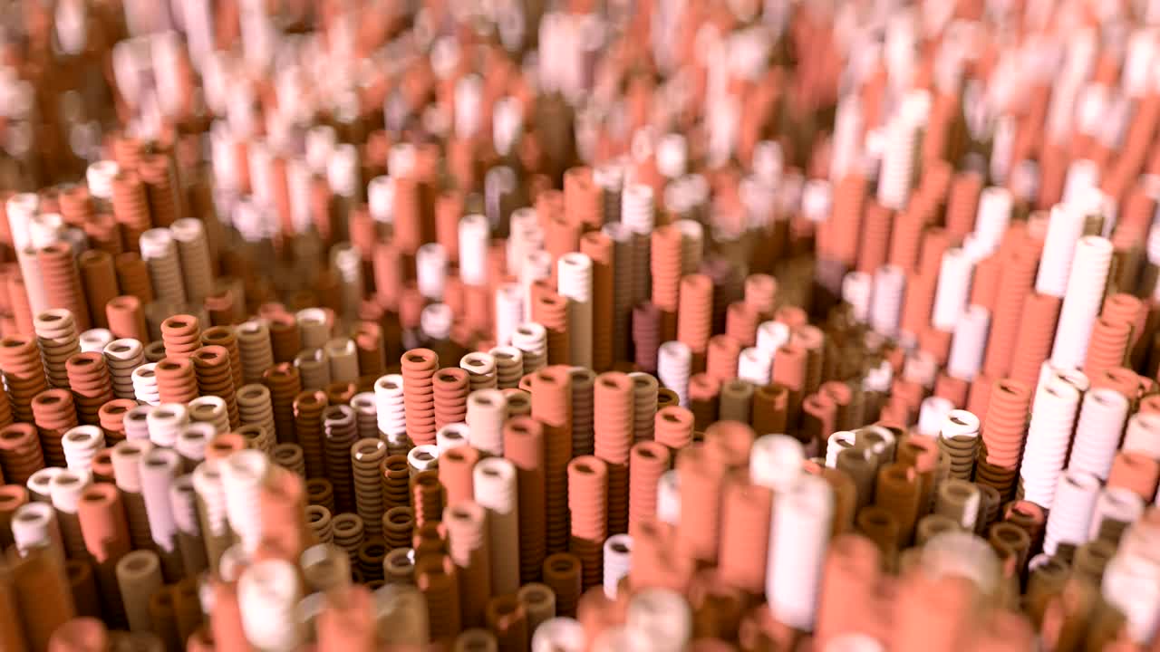 4k anillos abstractos dispuestos en tubos digitales.