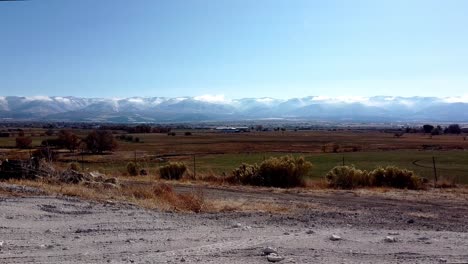 drone taking off from a rural area in utah