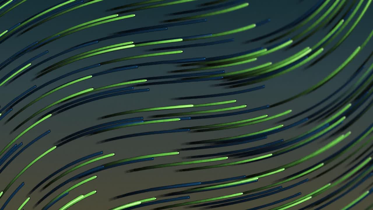 Animation of purple and green trails moving on green background