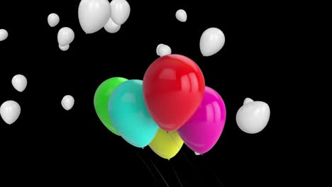 globos sobre un fondo negro