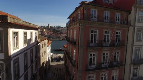 panorama view of porto city famous ribeira street