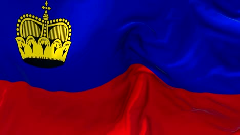 liechtenstein flag waving in wind slow motion animation . 4k realistic fabric texture flag smooth blowing on a windy day continuous seamless loop background.