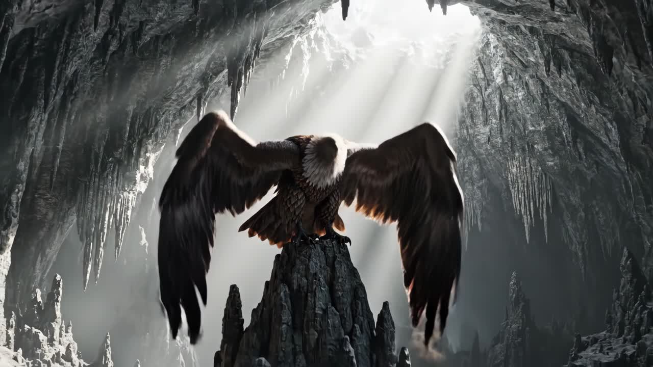 Majestic Eagle in a Cave
