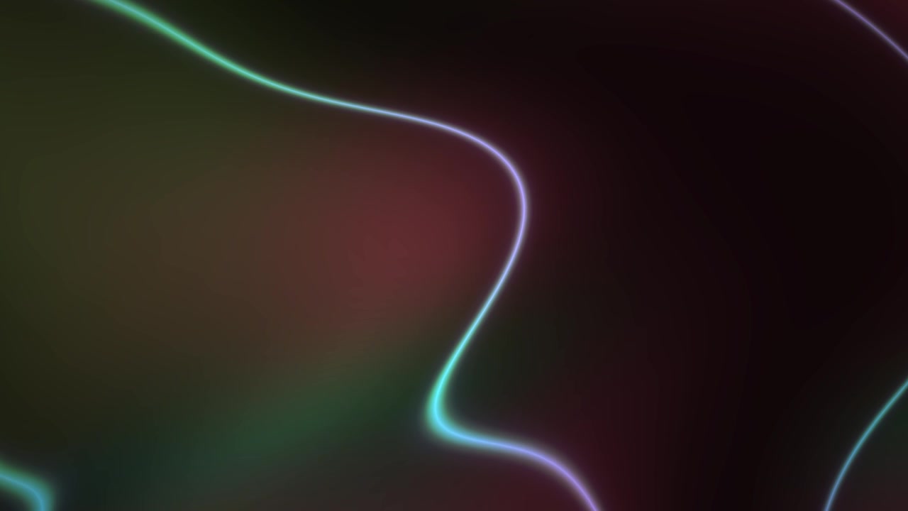 Dynamic Flowing Neon Lines with Color Gradient on Dark Background