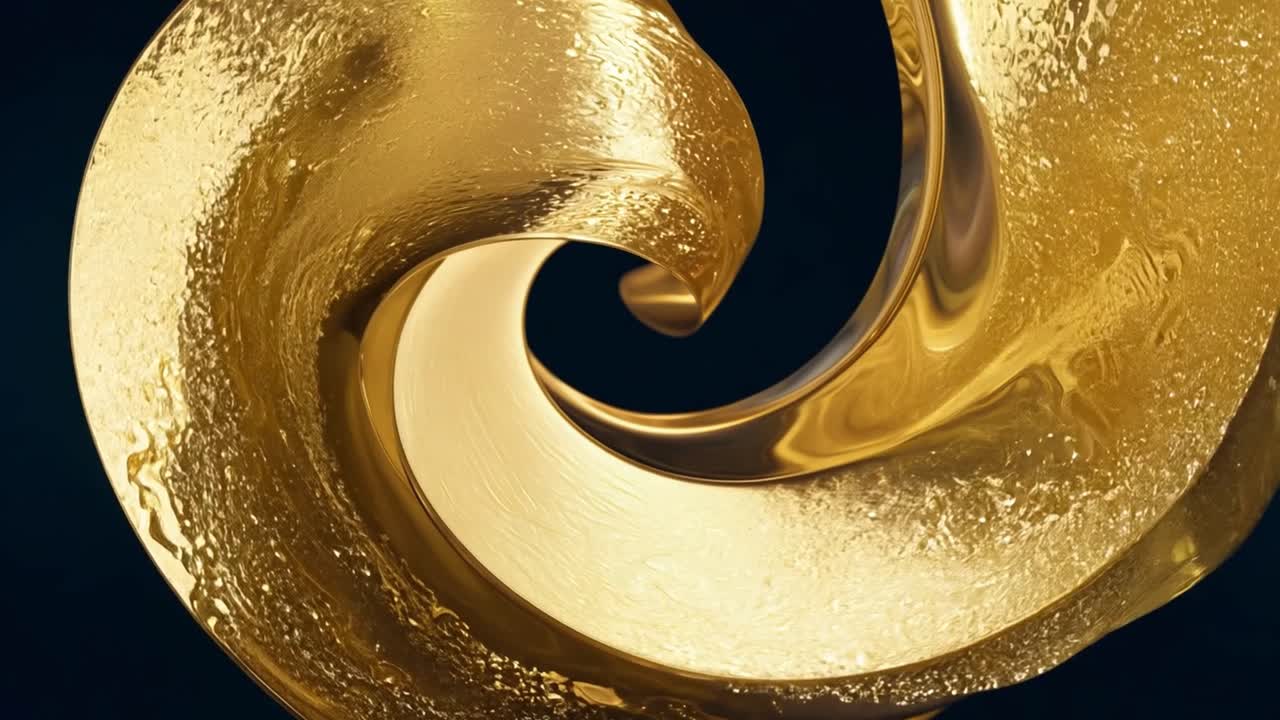 Arte astratta a spirale dorata.