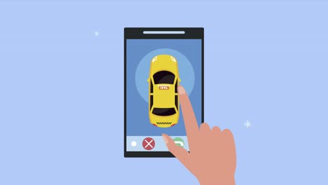 uso manual de la aplicación de servicio de taxi en el teléfono inteligente