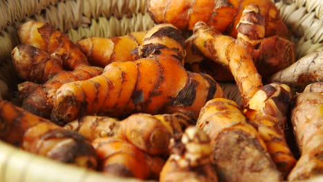 turmeric roots in a basket