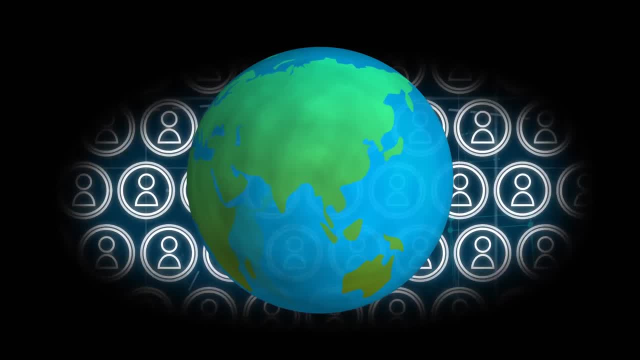 animación del globo terrestre a través de una red de conexiones