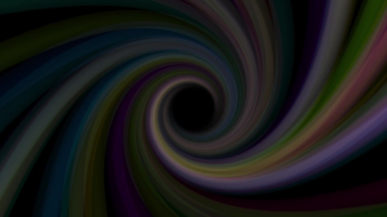 Spirale vortex colorée aspirant vers l'intérieur, ressemblant à un effet de trou noir