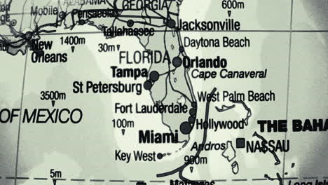 map of florida and surrounding regions including major cities
