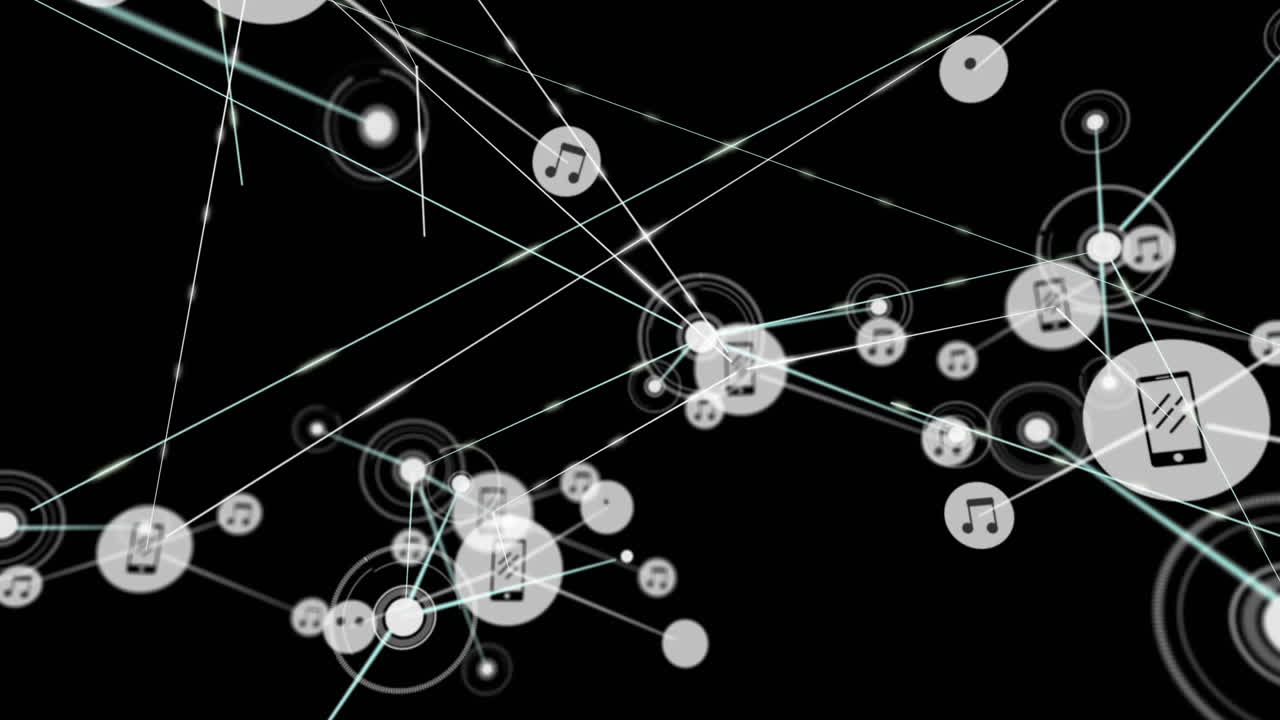 아이콘으로 연결된 네트워크의 애니메이션