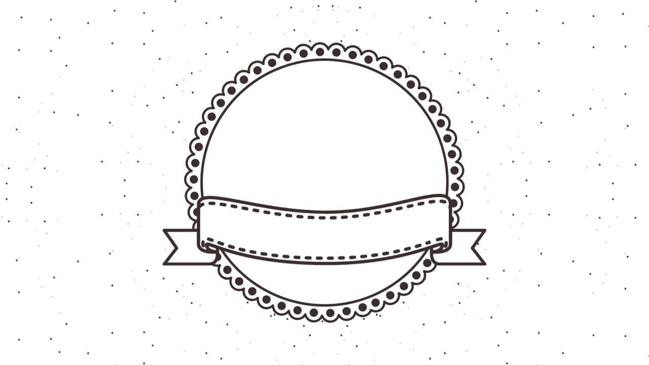 회전하는 배너 장식에서 빈티지 스타일의 둥근 프레임