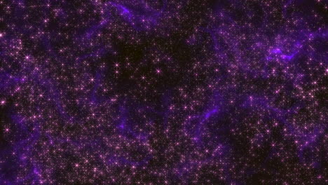 flying fashion purple stars with glitters in dark galaxy