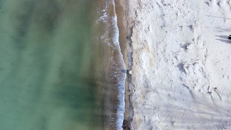 Unbelievable-aerial-view-flight-drone-camera-pointing-down-footage-of-natural-golden-sand-Bouka-Beach-at-Corfu-Greece-is-a-adventure-travel-paradis-4k-Cinematic-view-from-above-by-Philipp-Marnitz-2022