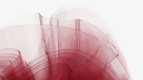 sinfonía de vidrio etéreo rojo sobre fondo blanco