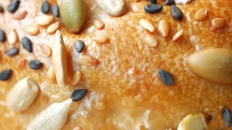 Detail-shot-of-sunflower-seed-baked-bread-on-table