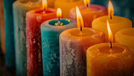 burning colorful candles