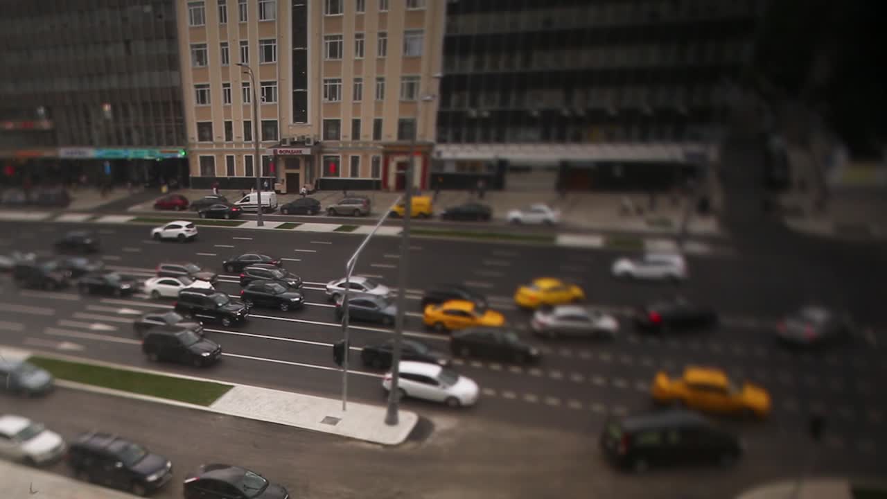 City Street with Blurred Traffic