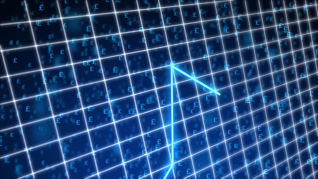 상승 그래프 파운드 블루 모션 그래픽