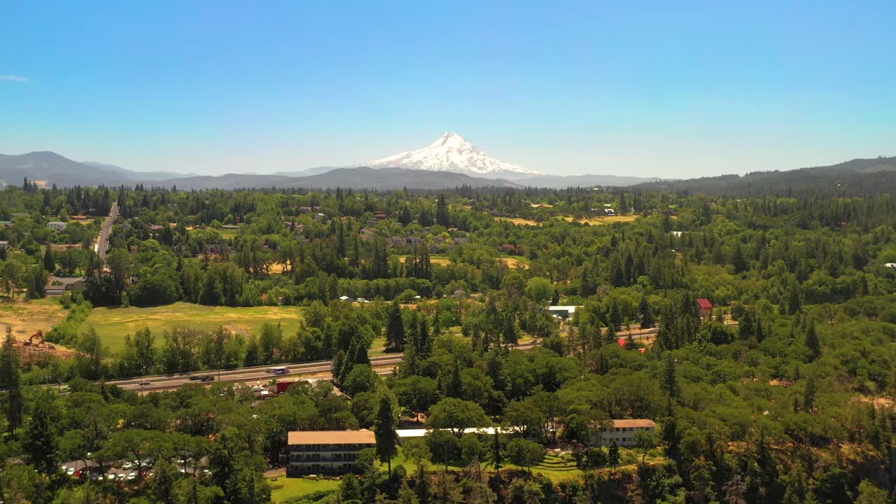 Slowly rising above the Colombia River Gorge to see Mt. Hood in the distance