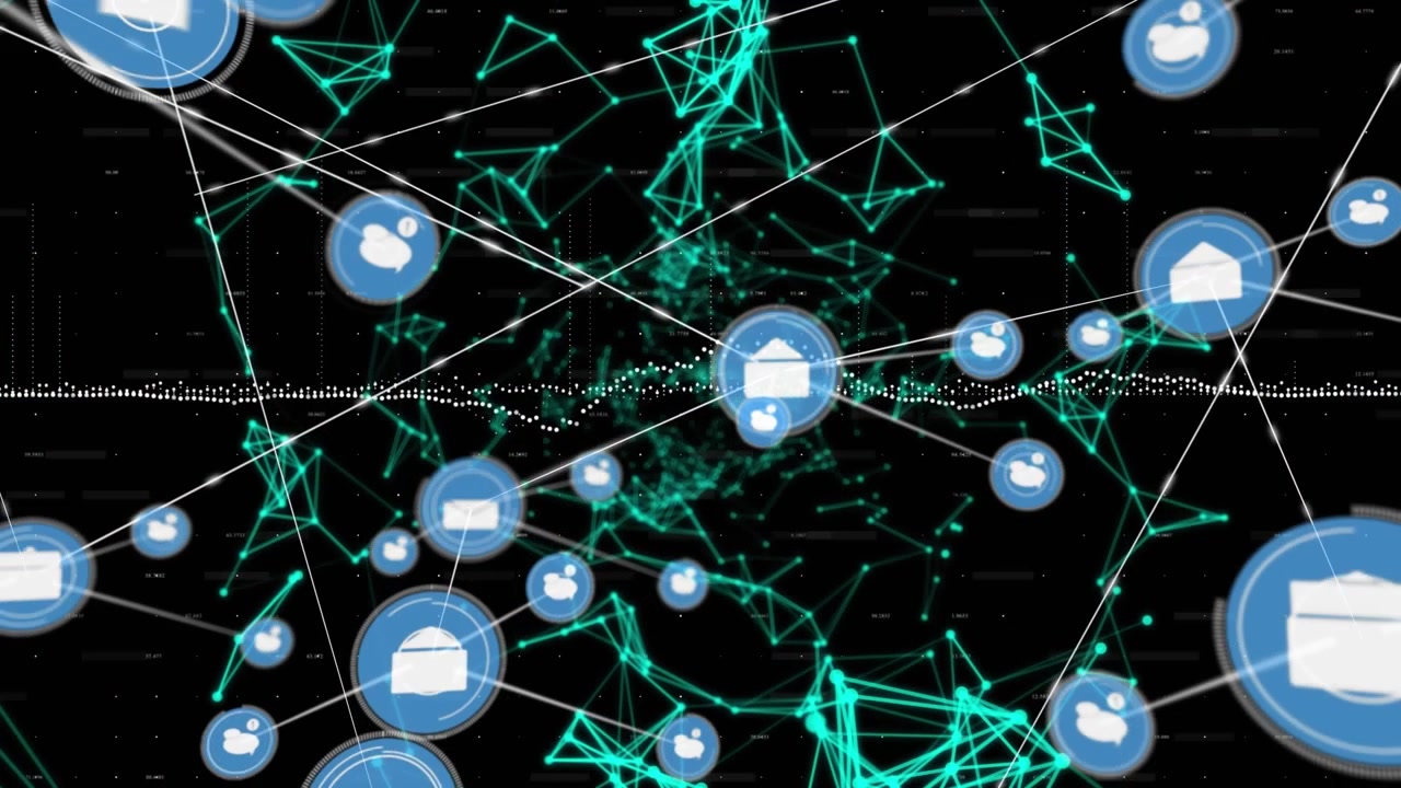 Animation of network of connections over data processing