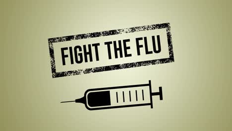 animación de lucha contra la gripe texto en fondo verde