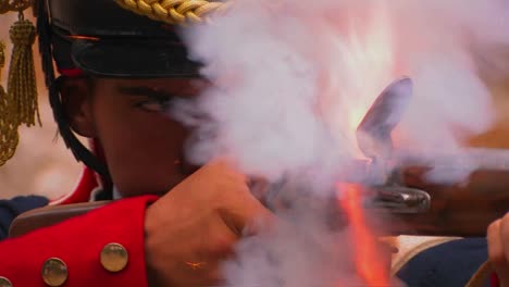 A-soldier-fires-a-musket-at-a-reenactment-of-the-Battle-of-The-Alamo-1