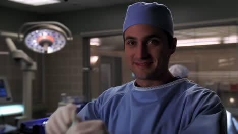 doctor in scrubs in an operating room