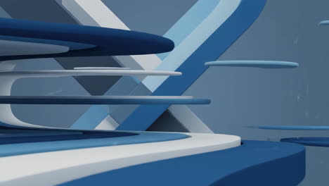 abstract blue and white geometric design