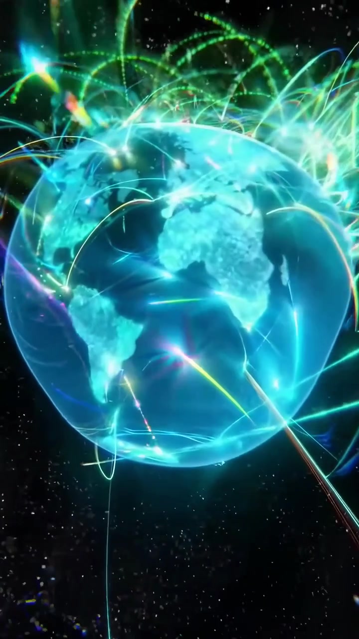 Globo terrestre digitale con connessioni di rete globali