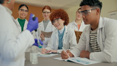 science students in a classroom experiment