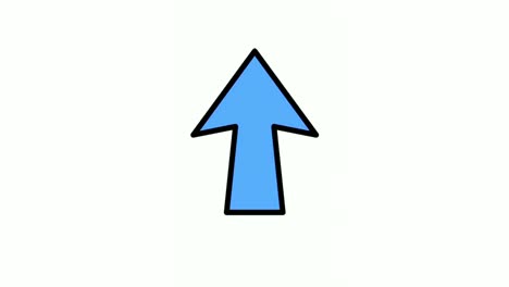 animation blue arrow sign symbol on white background