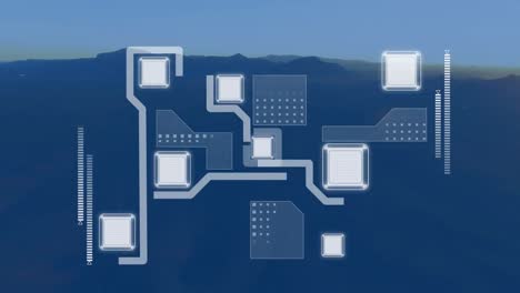 animation of network of connections over landscape