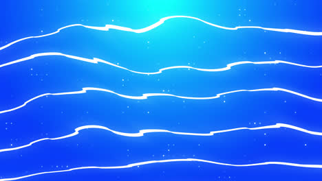 Animation-of-white-waves-moving-on-blue-background