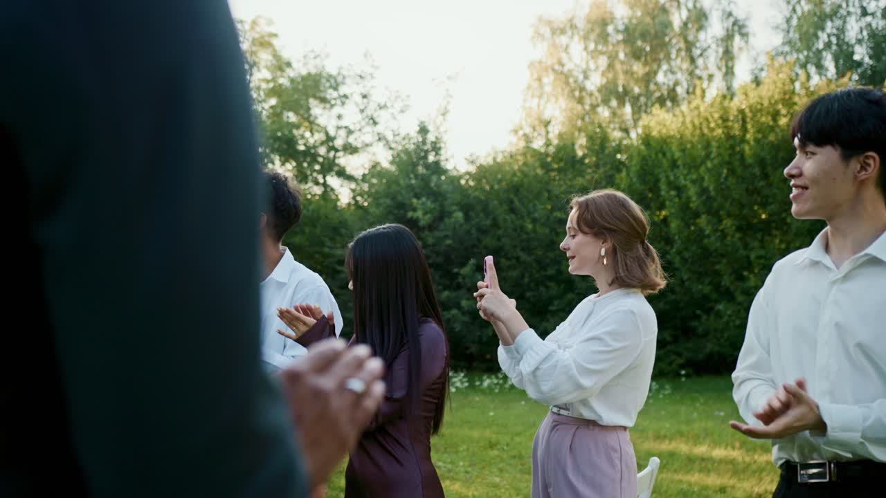 Group of people gathering outdoors