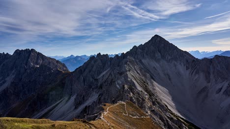 mountain peak time-lapse looking at seefelder spitze in the alps, austria