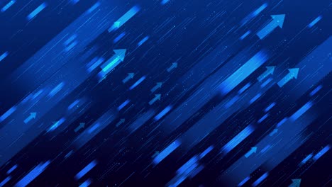 animation diagonal upward arrows glowing over digital blue background growth success momentum for