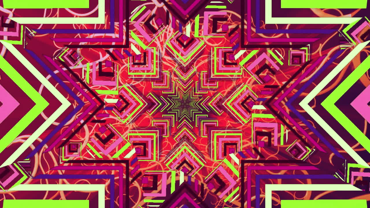 추상적인 다채로운 별들이 움직이고 회전하고 있습니다.