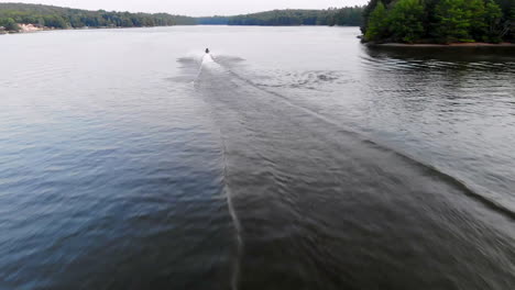 drone view of jet skiing, upstate new york, usa