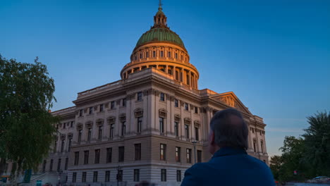 state capitol building at dusk