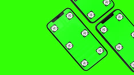 isolated smart phone with green screen