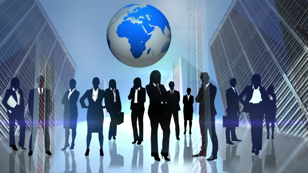 черные силуэты деловых людей